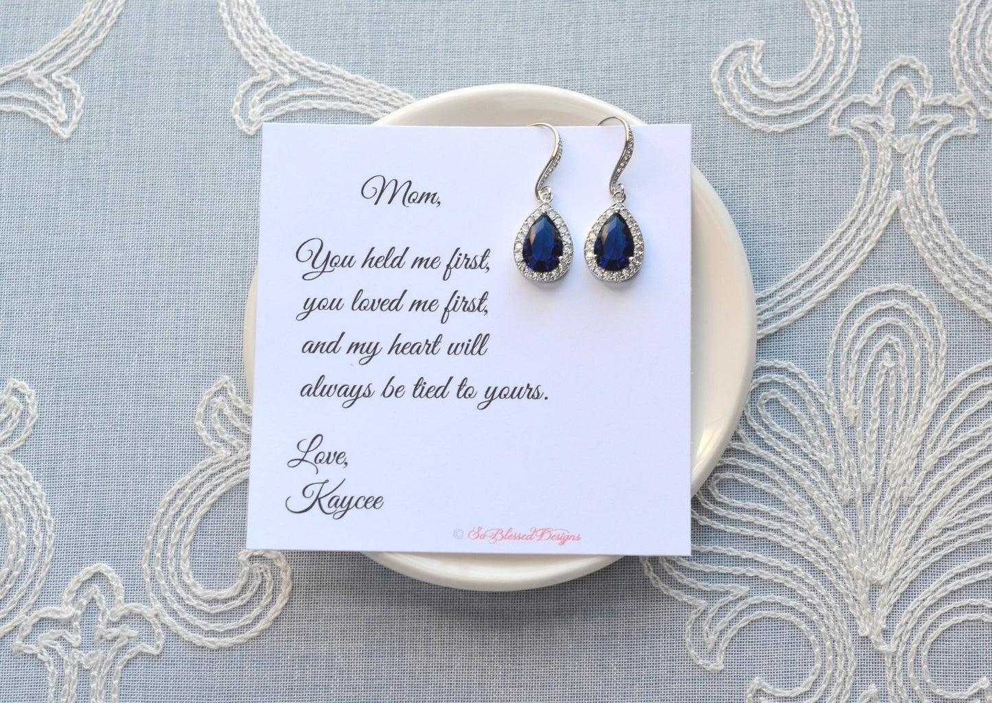Sapphire Blue Mother of the Bride Earrings