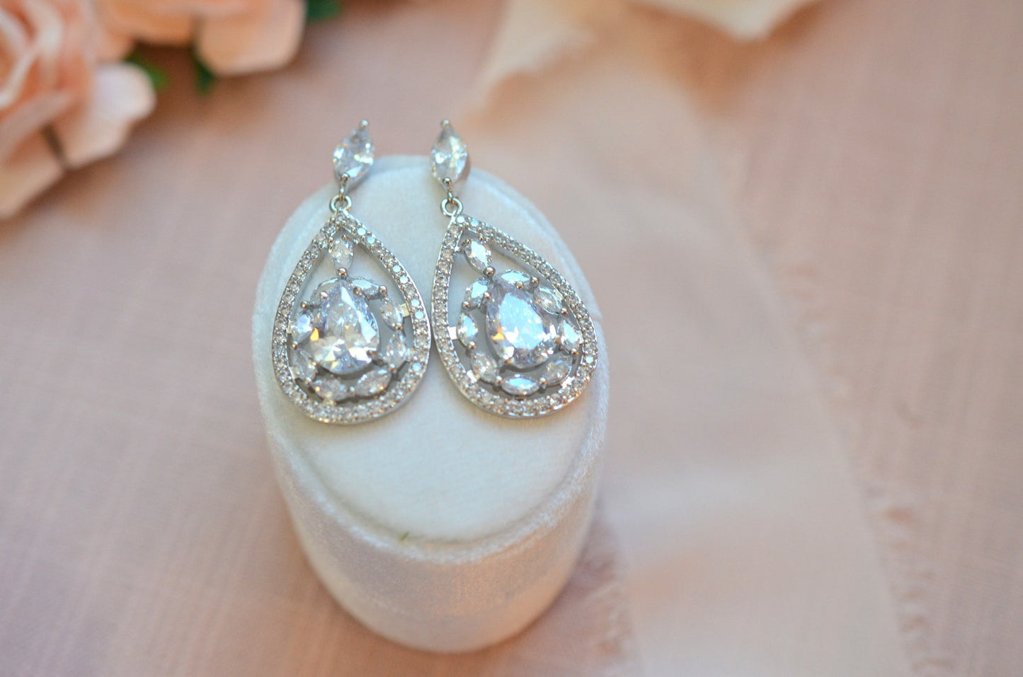 Bridal Statement CZ Earrings