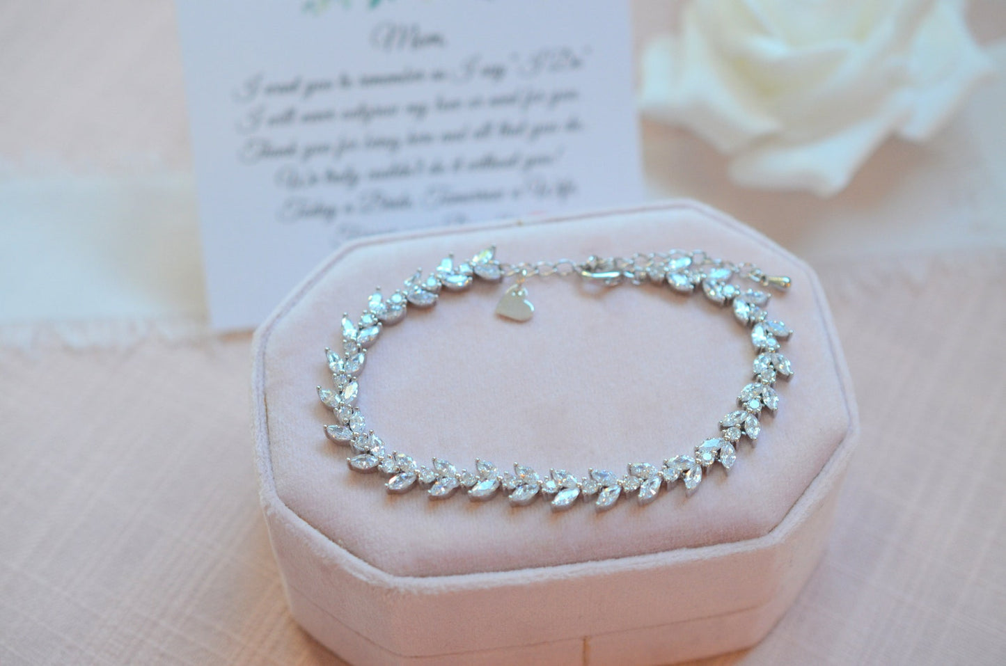 Mother of the Bride Bracelet & Personalized Card