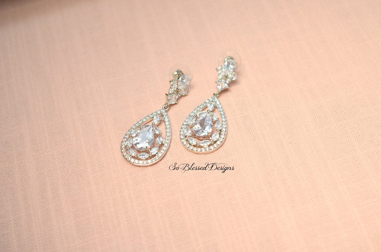 Bridal Statement CZ Earrings