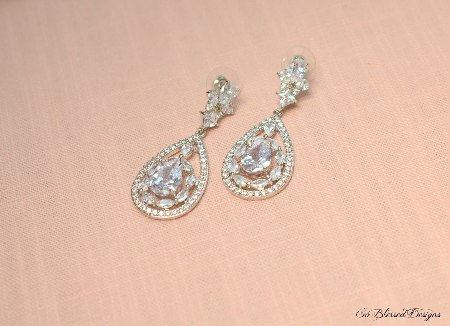 Bridal Statement CZ Earrings