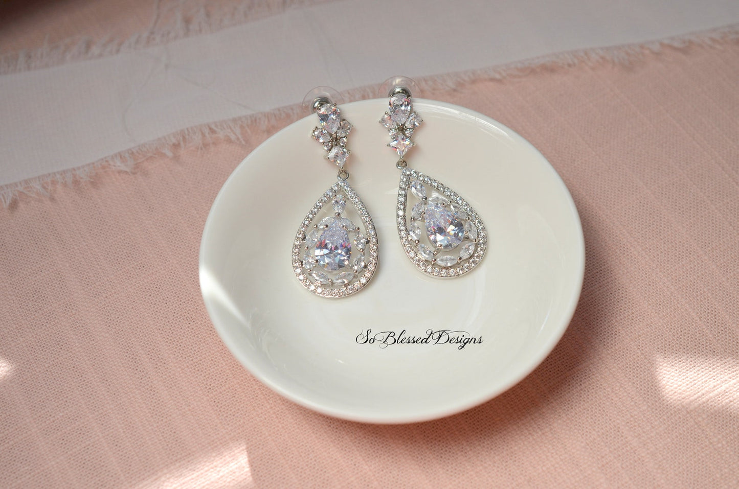 Bridal Statement CZ Earrings