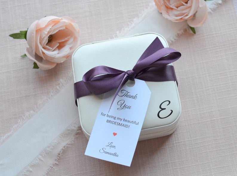 Bridesmaid Earrings with Custom Jewelry Box