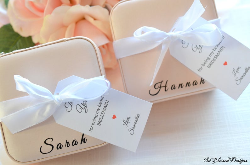 Bridesmaid Earrings with Custom Jewelry Box