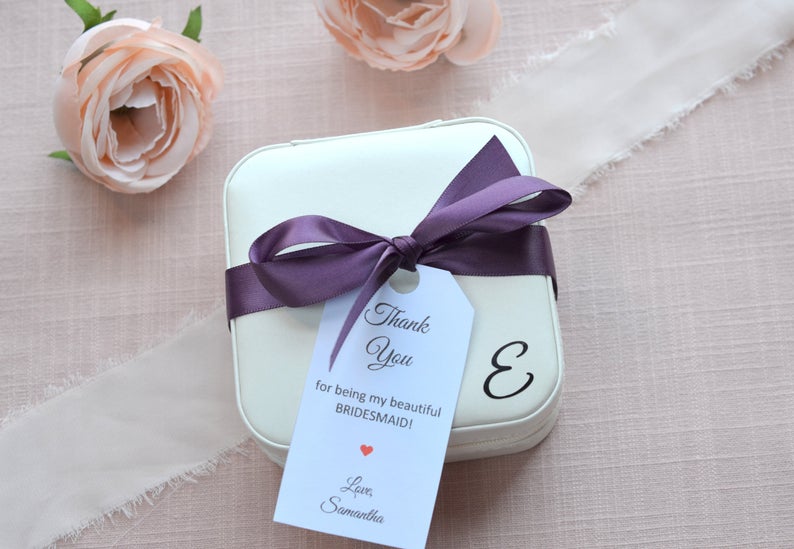 Bridesmaid Earrings with Custom Jewelry Box