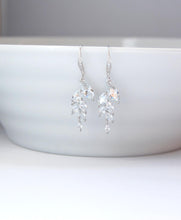 silver crystal earrings for bridal party gifts