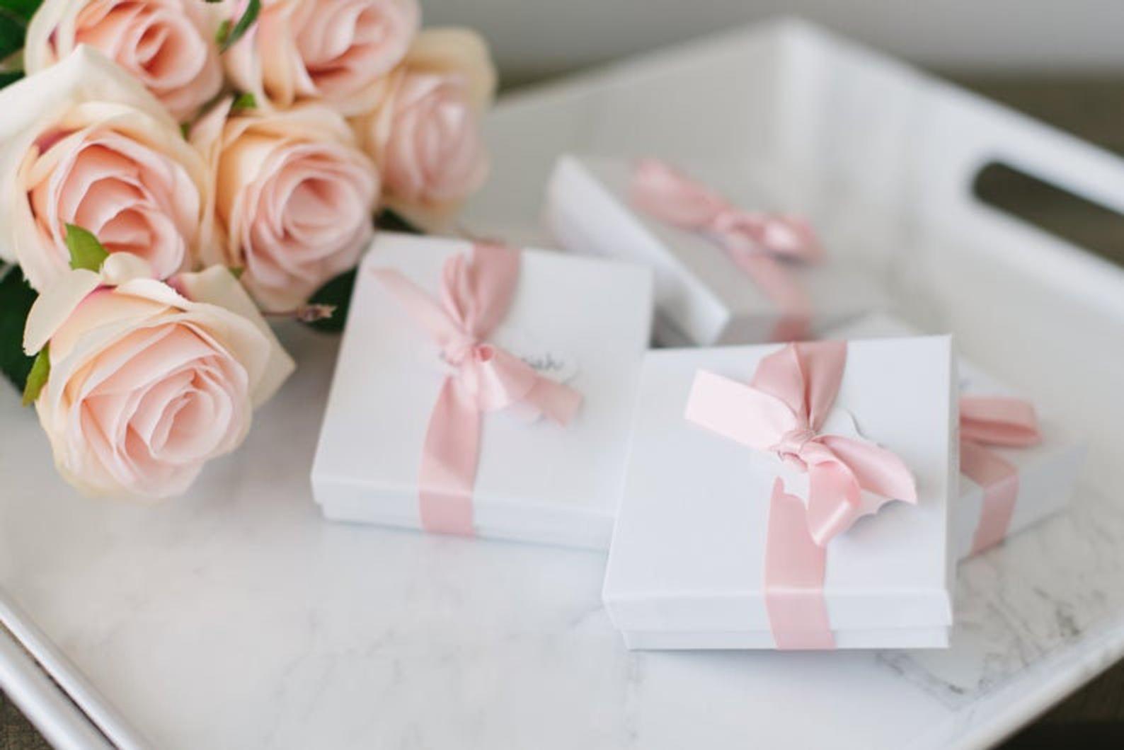 Example of So Blessed Designs gift boxes with personalized names