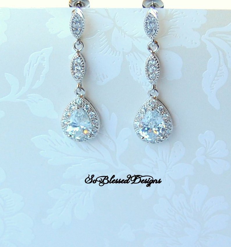 Bridesmaid Earrings with Personalized Card