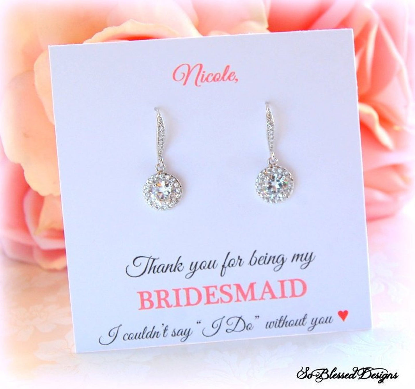 round solitaire earrings