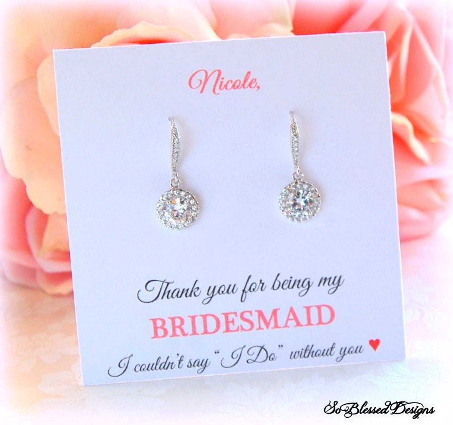 round solitaire earrings
