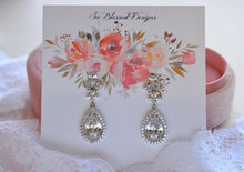 wedding earrings for bride silver and cubic zirconia stones