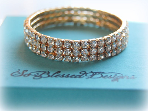 Gold cz bracelet for mother of groom
